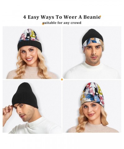 Colorful Horses Beanie Hat Slouchy for Women Men Double Side Wear Skully Cap Knitting Kit Thick Soft Warm for Cold Weather | ...