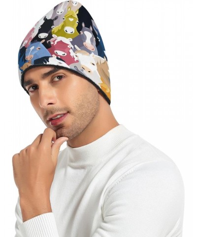 Colorful Horses Beanie Hat Slouchy for Women Men Double Side Wear Skully Cap Knitting Kit Thick Soft Warm for Cold Weather | ...