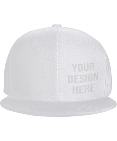 Custom hat Add Your Text Picture Name Logo Flat Bill Hats for Men Baseball Hats for Men， Custom Gifts White $9.59 Baseball Caps