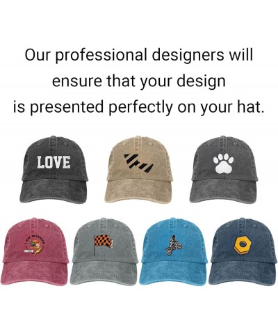 Custom Hats for Men with Your Image Name Logo Text Design Your Own Personalized Hat Gray $7.36 Baseball Caps