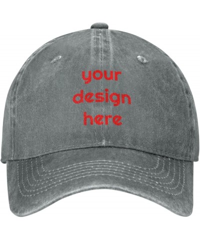 Custom Hats for Men with Your Image Name Logo Text Design Your Own Personalized Hat Gray $7.36 Baseball Caps