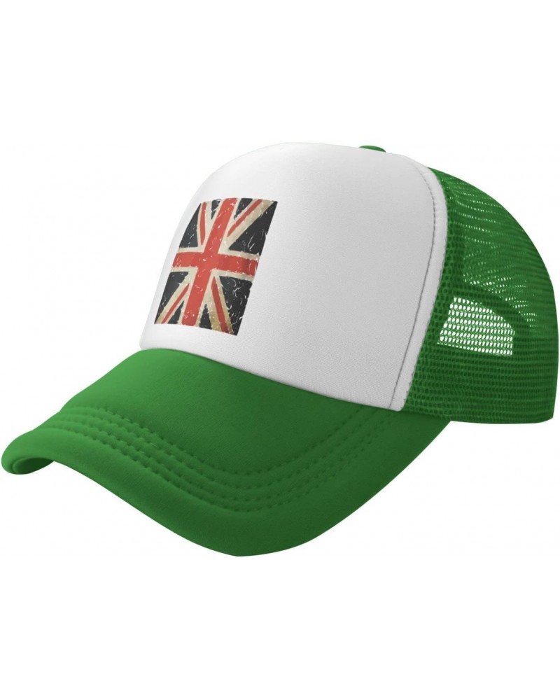 Union Jack British Flag Baseball Hats for Men Adjustable Gift for Women Trucker Cap Green $11.45 Baseball Caps