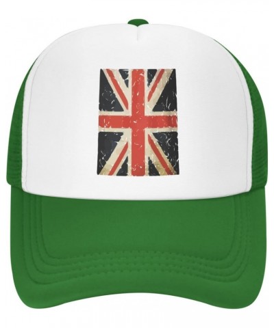 Union Jack British Flag Baseball Hats for Men Adjustable Gift for Women Trucker Cap Green $11.45 Baseball Caps