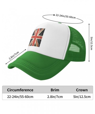 Union Jack British Flag Baseball Hats for Men Adjustable Gift for Women Trucker Cap Green $11.45 Baseball Caps