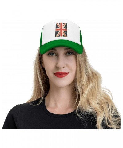 Union Jack British Flag Baseball Hats for Men Adjustable Gift for Women Trucker Cap Green $11.45 Baseball Caps