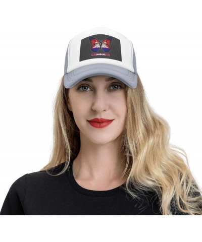 Butterfly Cambodia Flag Mesh Baseball Cap Gray $9.02 Baseball Caps