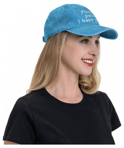 Please Be Patient I Have Autism Baseball Cap Adjustable Classic Vintage Baseball Cap for Men Women Black Blue $16.79 Cowboy Hats