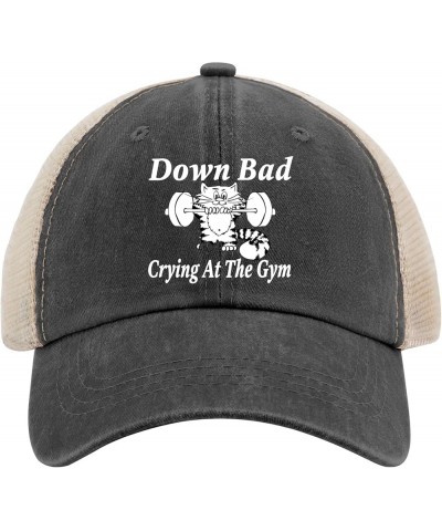 Funny hat Fitness Lover.Down Bad Crying at The Gym Hats for Women Funny Baseball Cap Vintage Washed Dad Hat Cotton Allblack $...