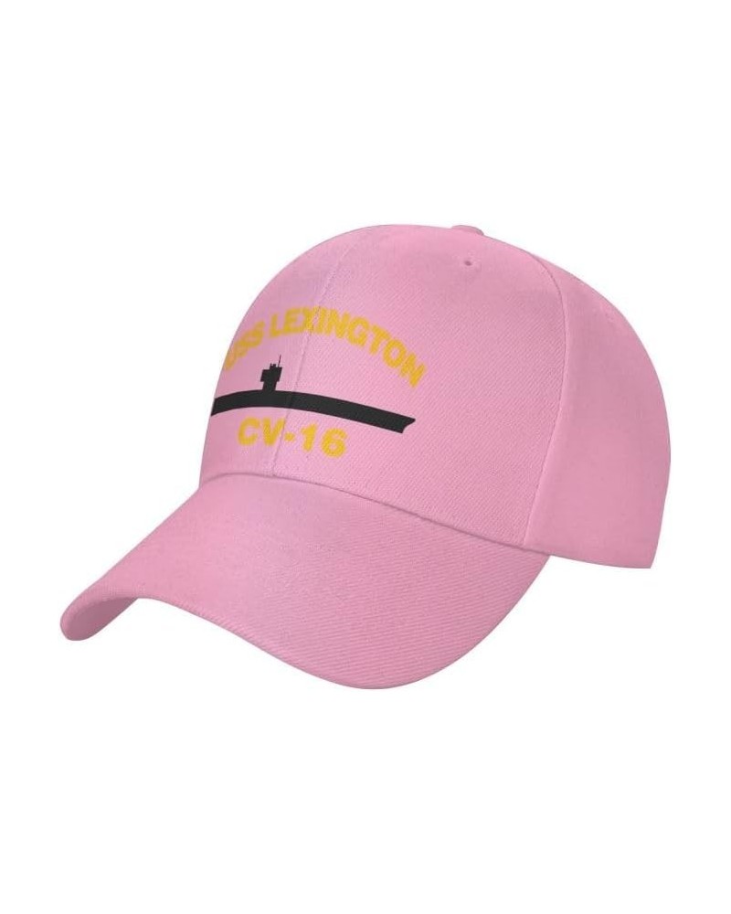 USS Lexington Cv-16 Flag-Baseball Caps-Denim Hats Cowboy Knit hat Fisherman's hat Pink $13.79 Baseball Caps