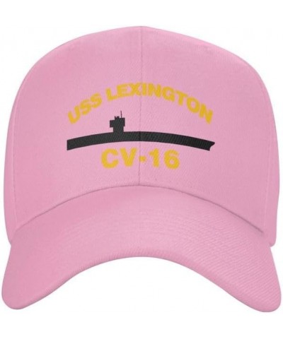 USS Lexington Cv-16 Flag-Baseball Caps-Denim Hats Cowboy Knit hat Fisherman's hat Pink $13.79 Baseball Caps