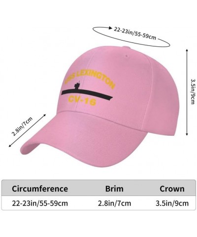 USS Lexington Cv-16 Flag-Baseball Caps-Denim Hats Cowboy Knit hat Fisherman's hat Pink $13.79 Baseball Caps