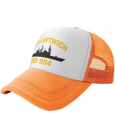 USS Leftwich DD 984 Flag-Baseball Caps Denim Hats Cowboy Knit hat Fisherman's hat Orange $16.13 Baseball Caps