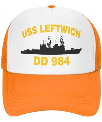 USS Leftwich DD 984 Flag-Baseball Caps Denim Hats Cowboy Knit hat Fisherman's hat Orange $16.13 Baseball Caps