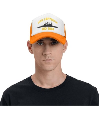 USS Leftwich DD 984 Flag-Baseball Caps Denim Hats Cowboy Knit hat Fisherman's hat Orange $16.13 Baseball Caps