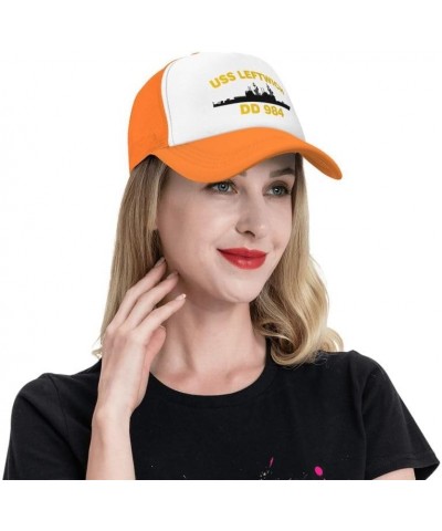 USS Leftwich DD 984 Flag-Baseball Caps Denim Hats Cowboy Knit hat Fisherman's hat Orange $16.13 Baseball Caps