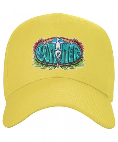 Summer Vacation Skull Baseball Cap for Men Women Dad Hat Classic Adjustable Golf Hats Yellow $13.41 Baseball Caps