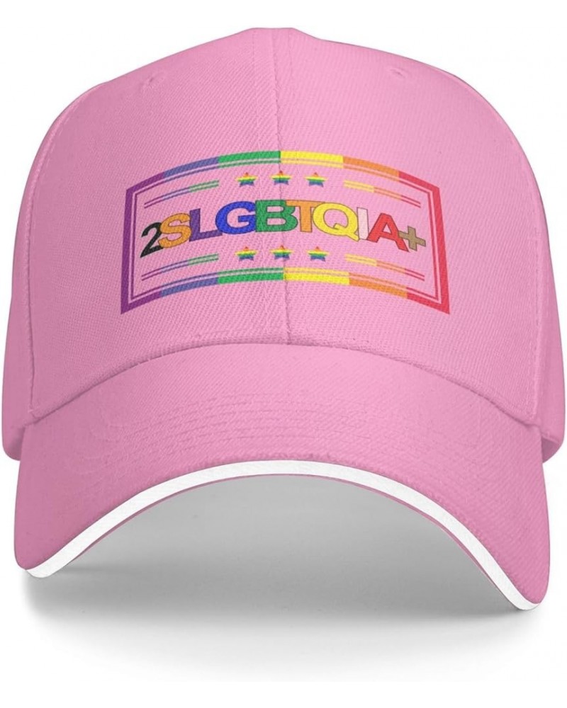 2slgbtqia+ Hat LGBT Pride Flag LGBTQ History Month Flag Canada Baseball Cap Trucker Hat Pink $12.53 Baseball Caps