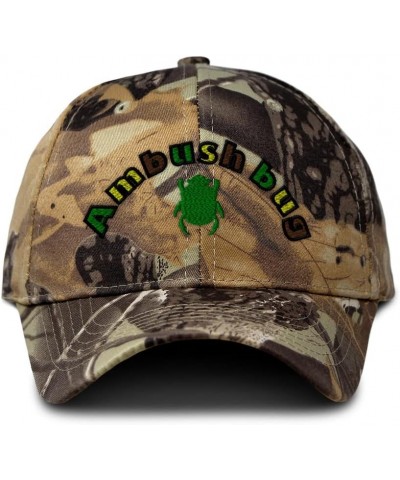 Custom Camo Baseball Cap Ambush Bug Insects Cotton Hunting Dad Hats for Men & Women Forest Tree Khaki Design Only $17.39 Base...