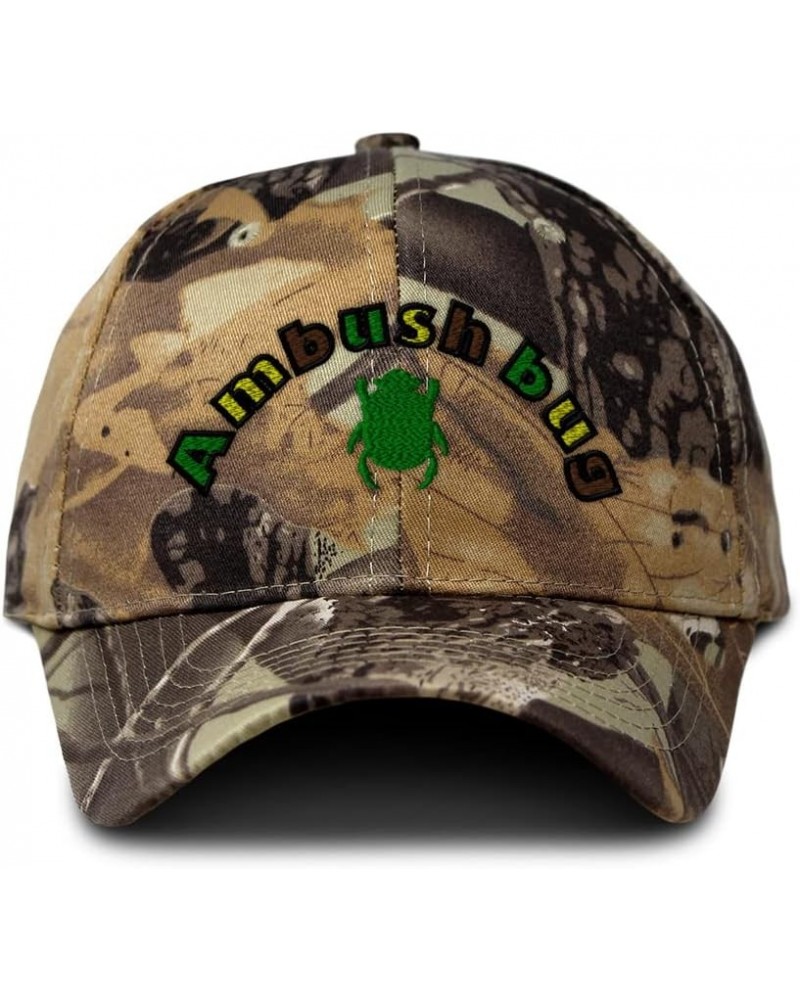 Custom Camo Baseball Cap Ambush Bug Insects Cotton Hunting Dad Hats for Men & Women Forest Tree Khaki Design Only $17.39 Base...