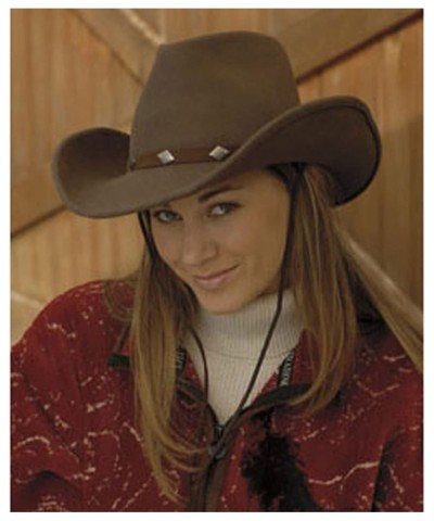 Women's Adult's Wide Open Spaces Durable Wool Western Cowboy Hat with Wire Brim & Chin Cord, Serpent $47.35 Cowboy Hats