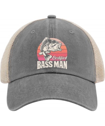 Certified Bass Man Sun Hat Womens Blue Hat Custom Hat Gifts for Grandma Cycling Cap Gray02 $10.39 Sun Hats