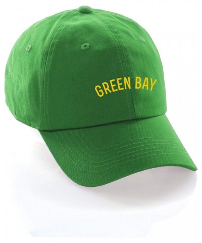 USA Cities Baseball Dad Hat Cap Cotton Unstructure Low Profile Strapback Green Bay Green Gold $12.21 Baseball Caps