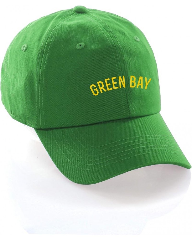 USA Cities Baseball Dad Hat Cap Cotton Unstructure Low Profile Strapback Green Bay Green Gold $12.21 Baseball Caps