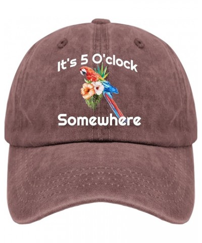 Jimmy Music Accessories Hats Its 5 Oclock Some Where Baseball Caps, Country Music Hats Vintage Dad Hats for Women Wine-red $8...