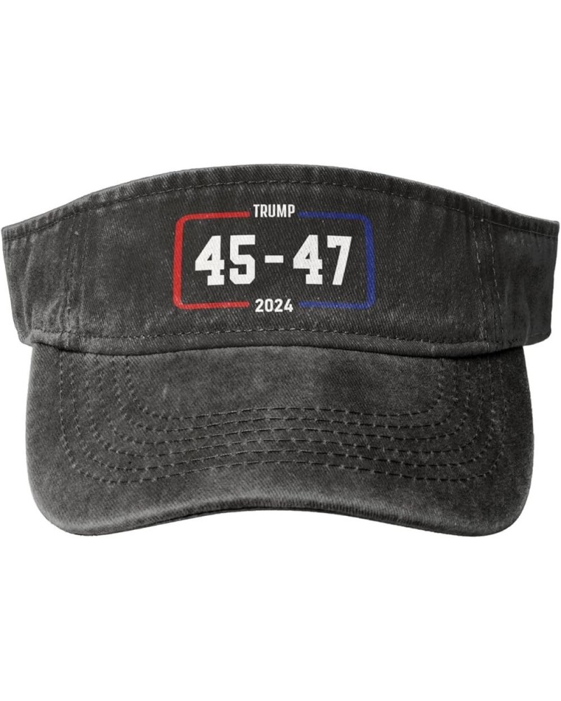 45 Back 47 Trump 2024 Hat Sun Visor Hats for Women Men Funny Adjustable Summer Golf Caps Black $11.13 Visors