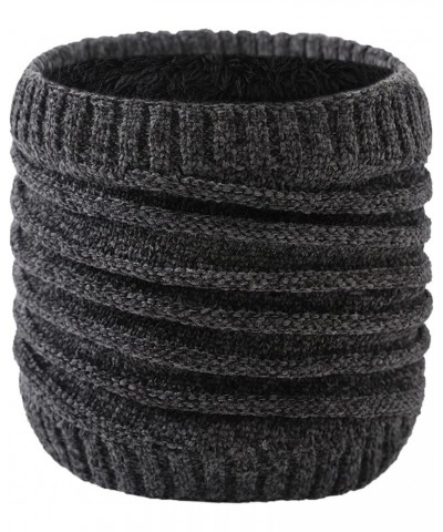 Neckerchief Cotton 18x18 Neck Warmer Men Fleece Neck Gaiter Women Scarf Winter Double Layer Thick Knit Circle Dark Gray $8.66...