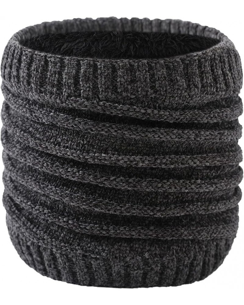 Neckerchief Cotton 18x18 Neck Warmer Men Fleece Neck Gaiter Women Scarf Winter Double Layer Thick Knit Circle Dark Gray $8.66...