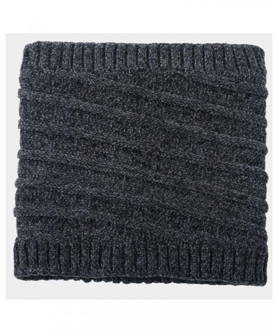 Neckerchief Cotton 18x18 Neck Warmer Men Fleece Neck Gaiter Women Scarf Winter Double Layer Thick Knit Circle Dark Gray $8.66...