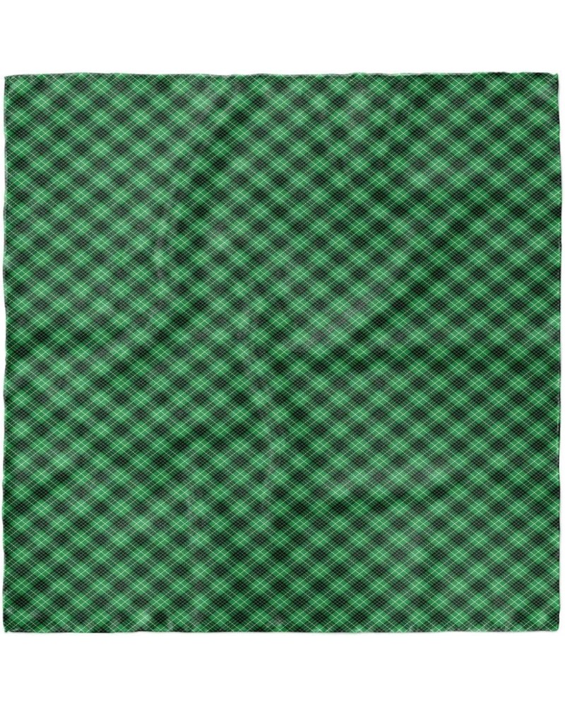 Plaid Head Scarf, Diagonal Tartan Green, Hair Wrap Green Black White $15.50 Scarves