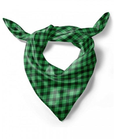 Plaid Head Scarf, Diagonal Tartan Green, Hair Wrap Green Black White $15.50 Scarves