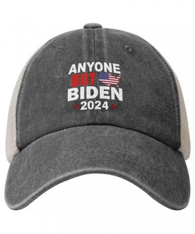 Anybody But Biden President 2024 Anti Biden Cowboy Hat Men Vintage Mesh Baseball Cap Women Trucker Hat Sun Hat Black Deep Hea...