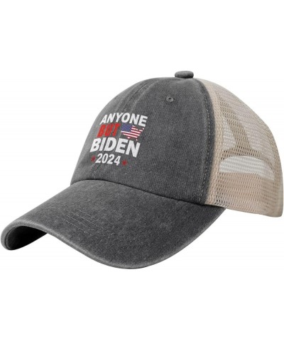 Anybody But Biden President 2024 Anti Biden Cowboy Hat Men Vintage Mesh Baseball Cap Women Trucker Hat Sun Hat Black Deep Hea...