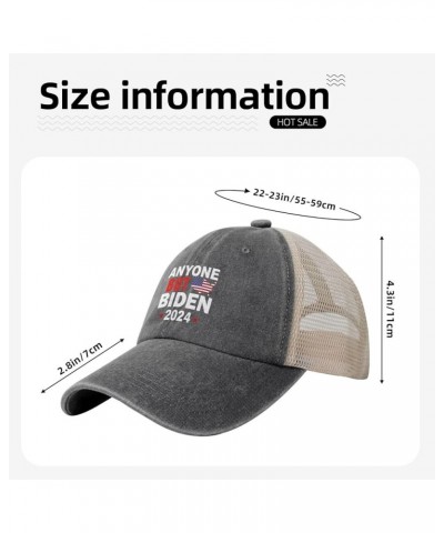 Anybody But Biden President 2024 Anti Biden Cowboy Hat Men Vintage Mesh Baseball Cap Women Trucker Hat Sun Hat Black Deep Hea...