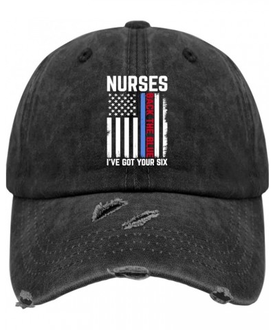 Nurses Back The Blue i've got Your six Golf hat Trucker hat Women AllBlack Hats for Men Baseball Cap Gifts for Allblack $8.82...