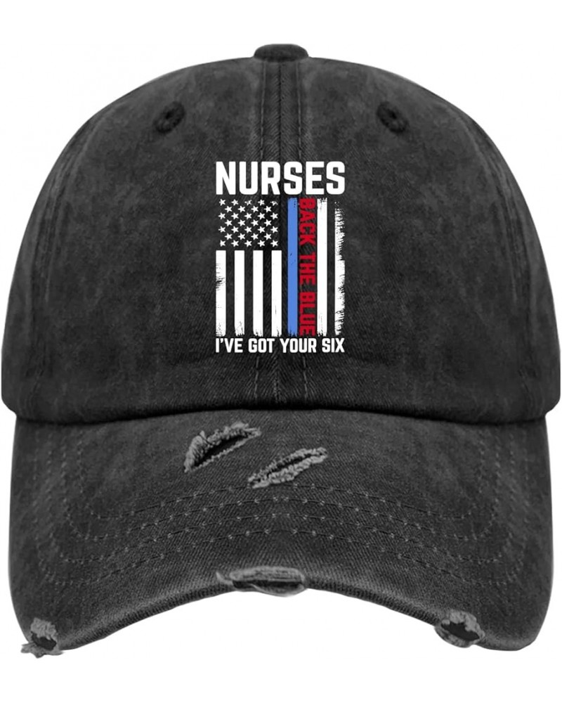 Nurses Back The Blue i've got Your six Golf hat Trucker hat Women AllBlack Hats for Men Baseball Cap Gifts for Allblack $8.82...