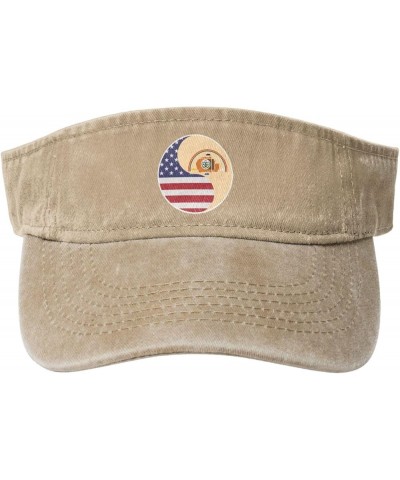 Yin Yang Flag Combination of America and Navajo Sun Visor Hats for Women Men Adjustable Cotton Sun Hat Golf Cap Natural $13.6...