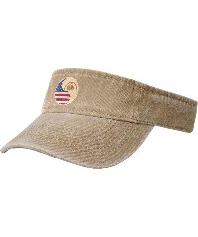 Yin Yang Flag Combination of America and Navajo Sun Visor Hats for Women Men Adjustable Cotton Sun Hat Golf Cap Natural $13.6...