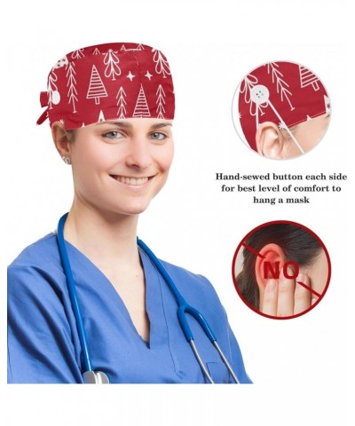 Surgical Scrub Caps Working Head Cover Christmas Fruit Hair Rope Bunny Hair Ribbons for Women Color 5 $8.09 Skullies & Beanies