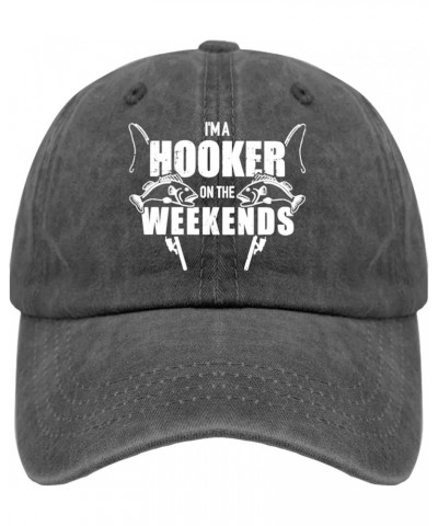 I'm A Hooker On The Weekends Caps Travel Hat Pigment Black Running Hat Men Gifts for Son Cool Hats Pigment Black $10.19 Sun Hats