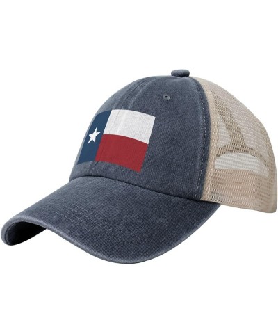 Flag of Texas (1839-1879) Baseball Cap Women Men Mesh Back Hats Vintage Cowboy Hat Dad Caps Navy Blue $12.06 Cowboy Hats