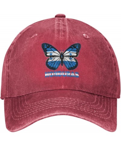 Baseball Cap Butterfly Honduras Flag Classic Retro Casquette Red $10.55 Baseball Caps