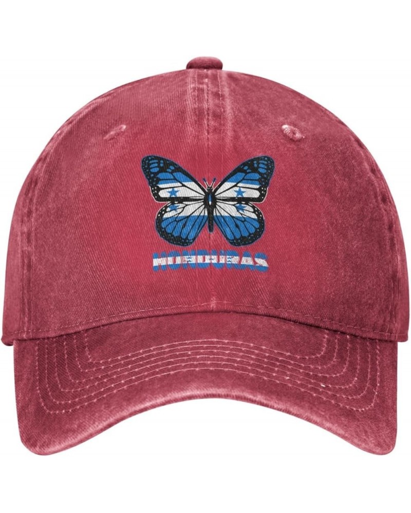 Baseball Cap Butterfly Honduras Flag Classic Retro Casquette Red $10.55 Baseball Caps