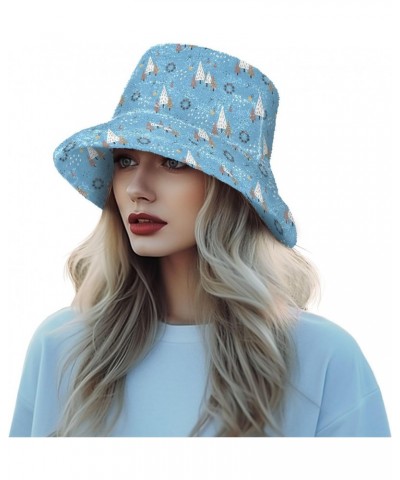 Merry Christmas Fuzzy Bucket Hat for Women Fisherman Cap Faux Fur Hat for Skiing Sports $10.56 Bucket Hats