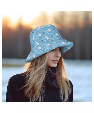 Merry Christmas Fuzzy Bucket Hat for Women Fisherman Cap Faux Fur Hat for Skiing Sports $10.56 Bucket Hats