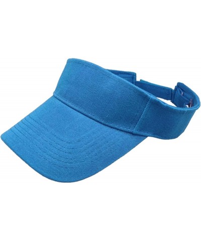 Women's Wide Brim Summer Athletic Sport Adjustable Sun Visor Hat UPF 50+ Beach Hiking Sports Sun Hats for Women Sky Blue $6.7...