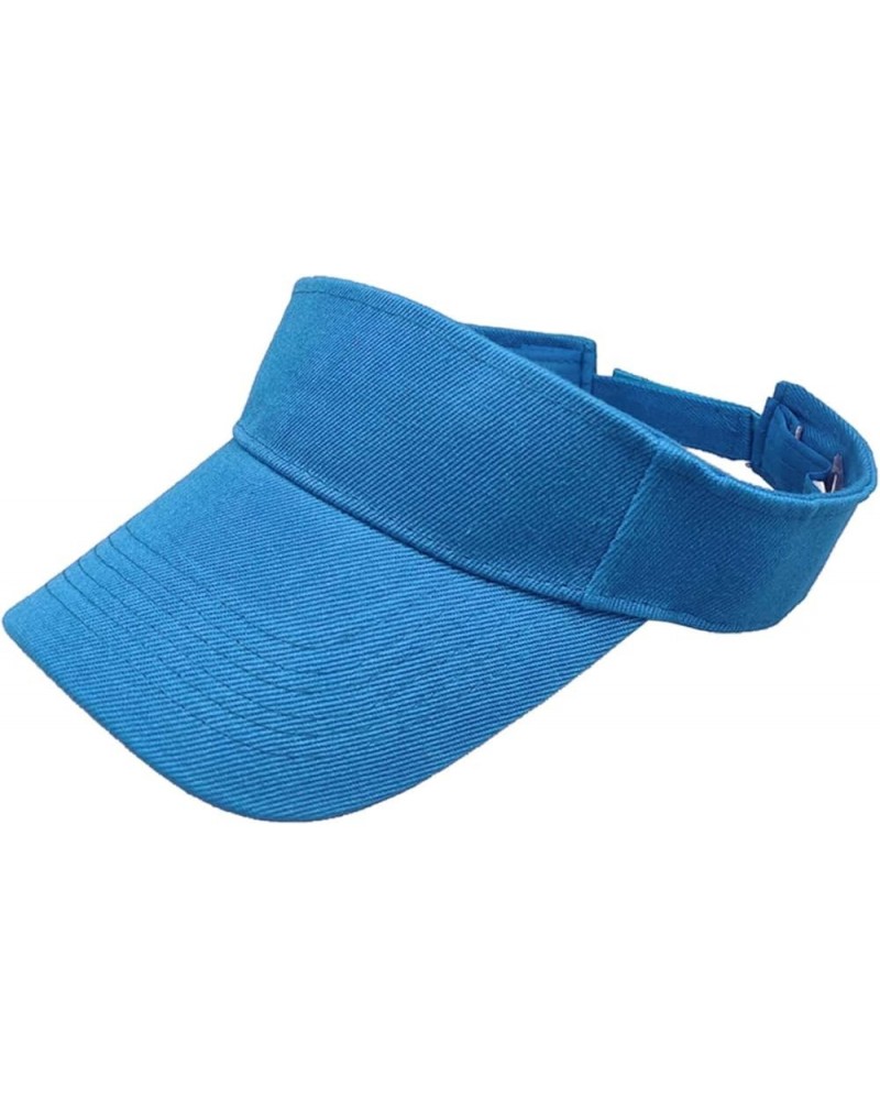 Women's Wide Brim Summer Athletic Sport Adjustable Sun Visor Hat UPF 50+ Beach Hiking Sports Sun Hats for Women Sky Blue $6.7...